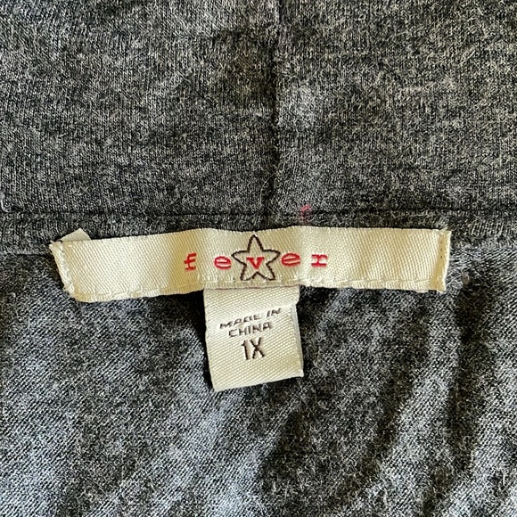 Gray short sleeve ruffle cardigan 1X - Picture 5 of 6